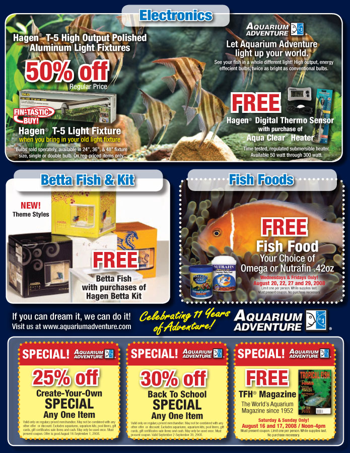 Aquarium Adventure Bolingbrook, Illinois Largest Anniversary Sale Page 2